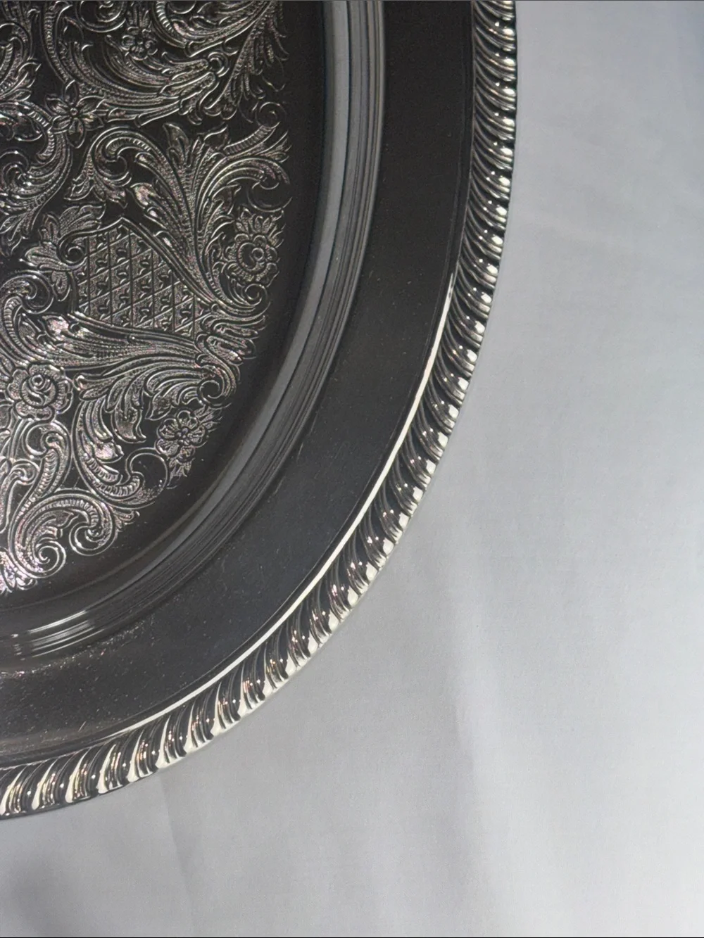 VNTG Silver Tray Serving Platter - F.B. Rogers 16” Silver Plated - Picture 5 of 13